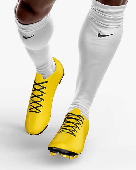 Soccer Player Wearing a Full Kit Mockup