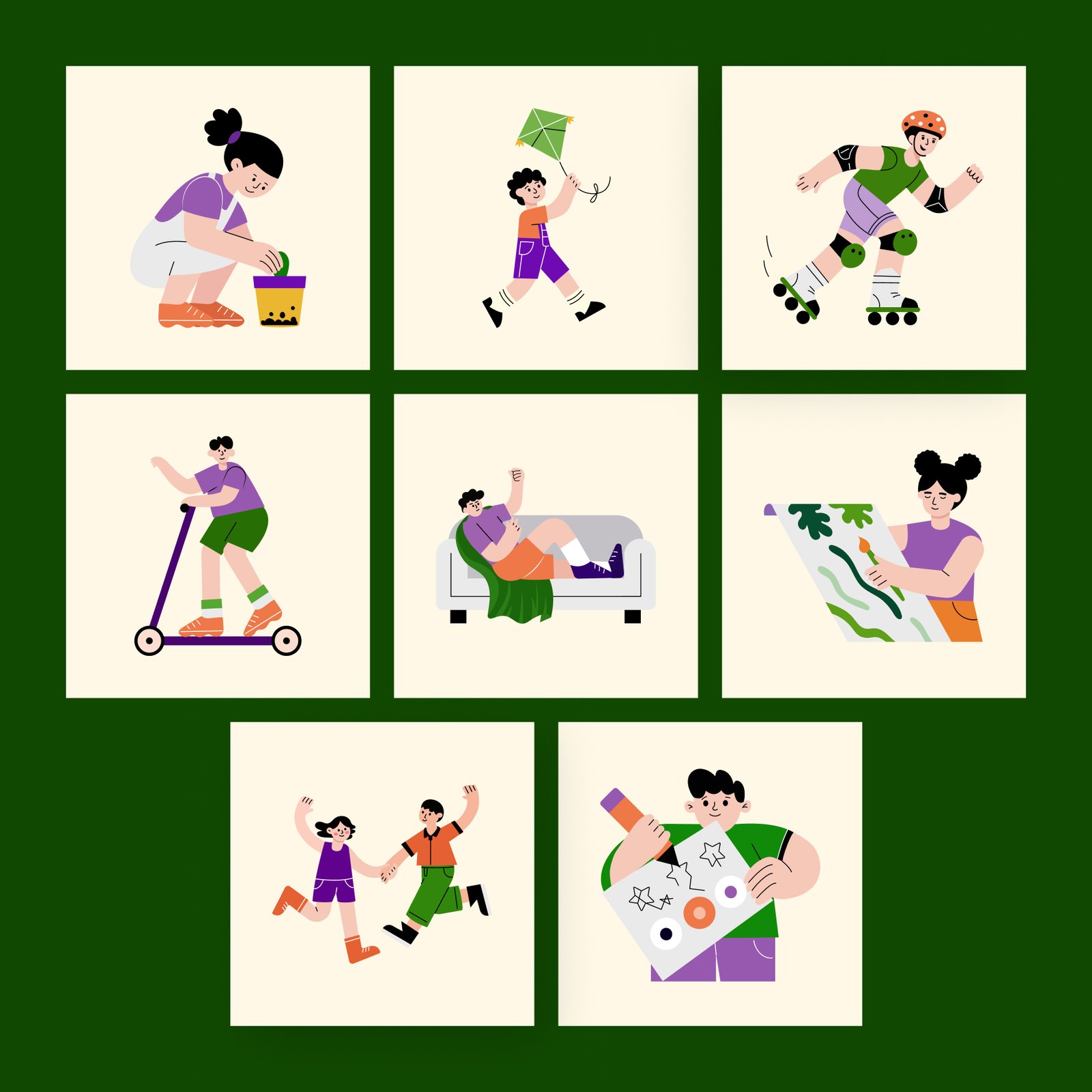 Childhood Illustration Art Set