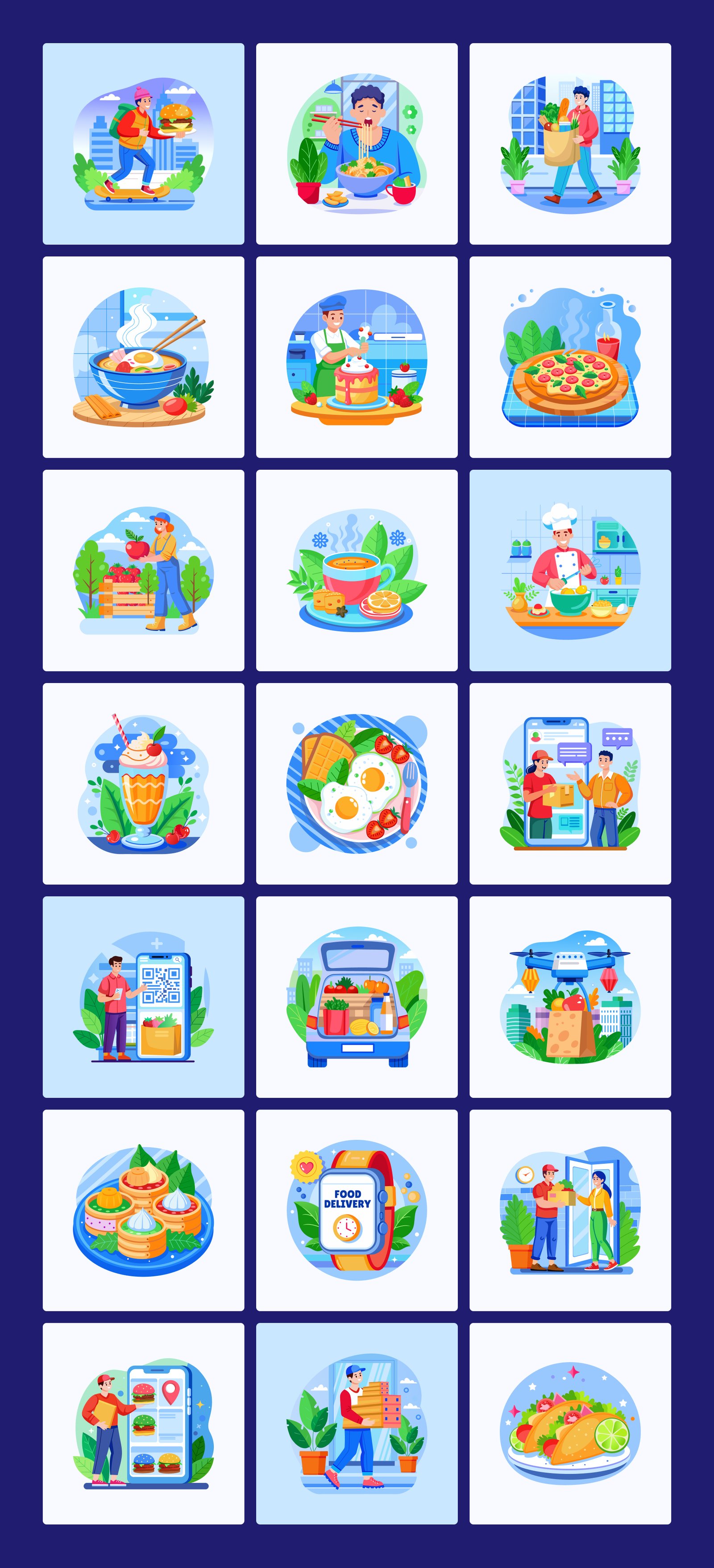 Food Illustration Art Set