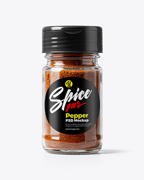 Glass Jar with Chili Powder Mockup