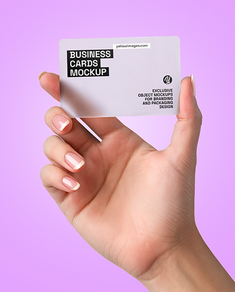 Semi-Transparent Business Card in a Hand Mockup