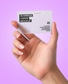Semi-Transparent Business Card in a Hand Mockup