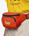 Woman Wearing T-Shirt with Fanny Pack Mockup