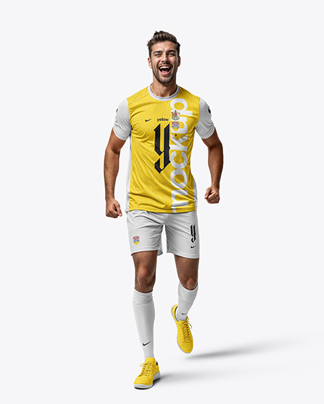 Man Wearing a Full Soccer Kit Mockup