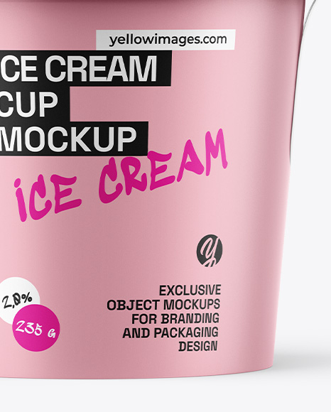 Matte Ice Cream Cup Mockup