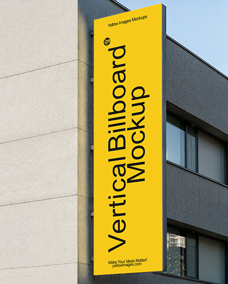 Outdoor Vertical Building Billboard Mockup - Billboard mockup
