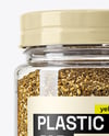 Clear Plastic Jar with Za'atar Spice Mockup