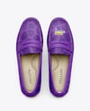 Pair of Women's Leather Moccasins Mockup