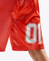 Man Wearing Boxing Kit with Jersey and Shorts Mockup