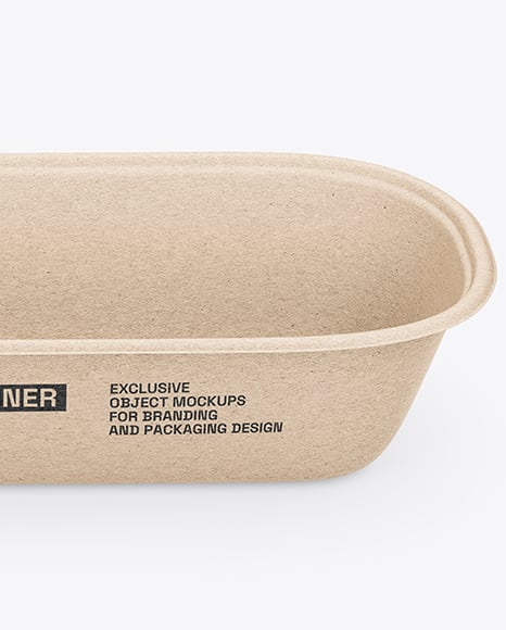 Kraft Paper Food Container in Paper Sleeve Mockup