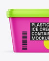 Matte Plastic Ice Cream Container Mockup – Front View
