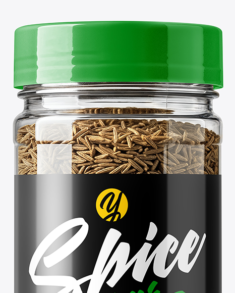 Plastic Spice Jar with Whole Cumin Mockup