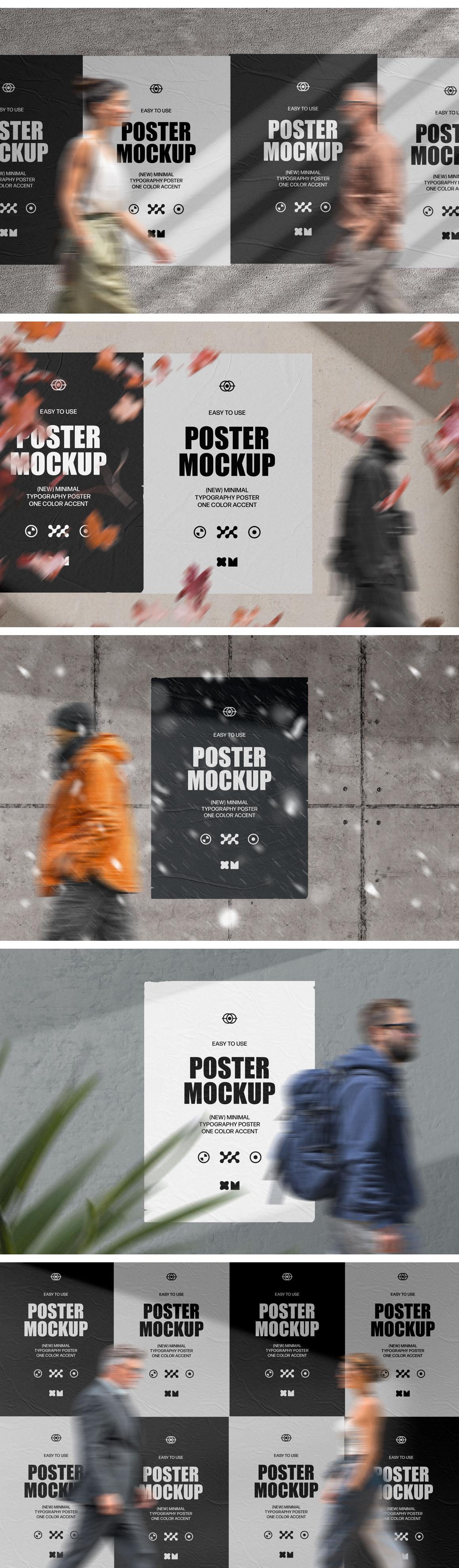 Concrete Wall Poster Mockup Collection