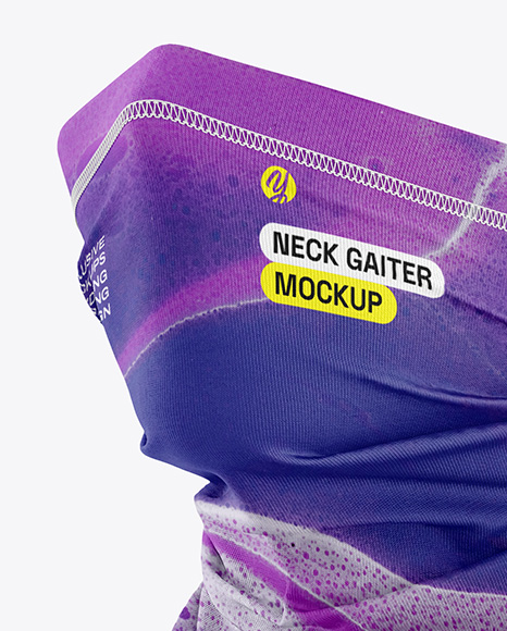 Neck Gaiter Mockup - Half Side View