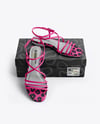 Pair of Strappy Sandals With Box Mockup