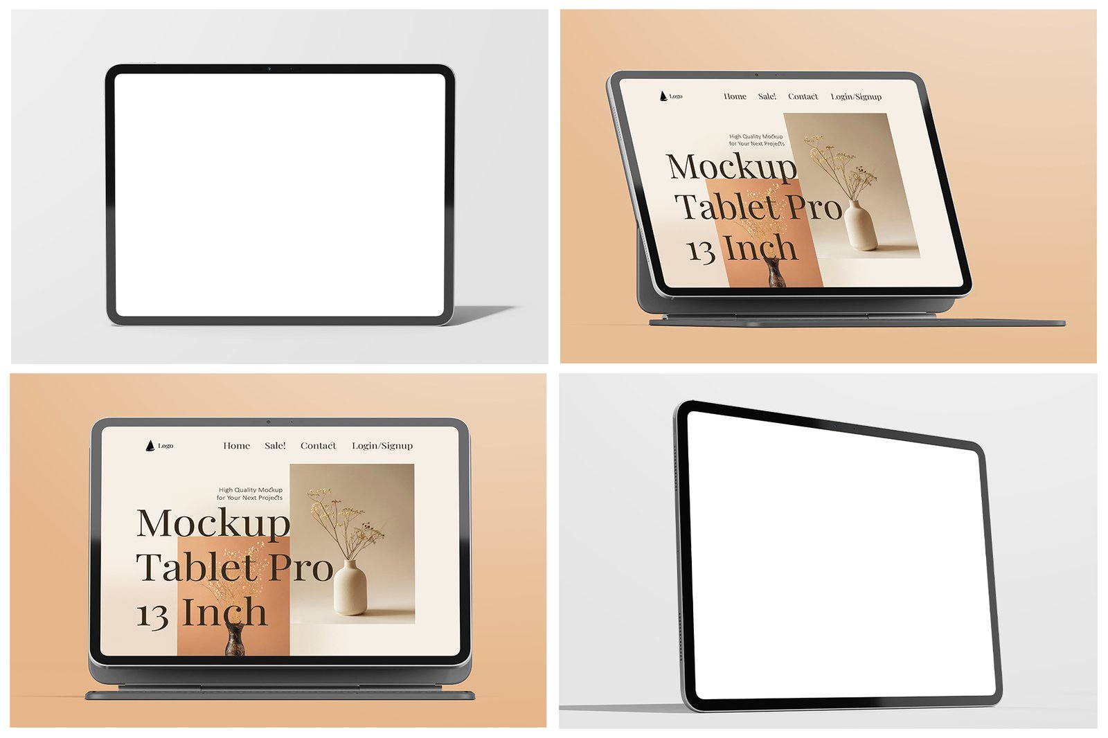 iPad Pro 13 Inch with Magic Keyboard PSD Mockup Pack