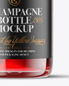 Clear Glass Red Champagne Bottle Mockup