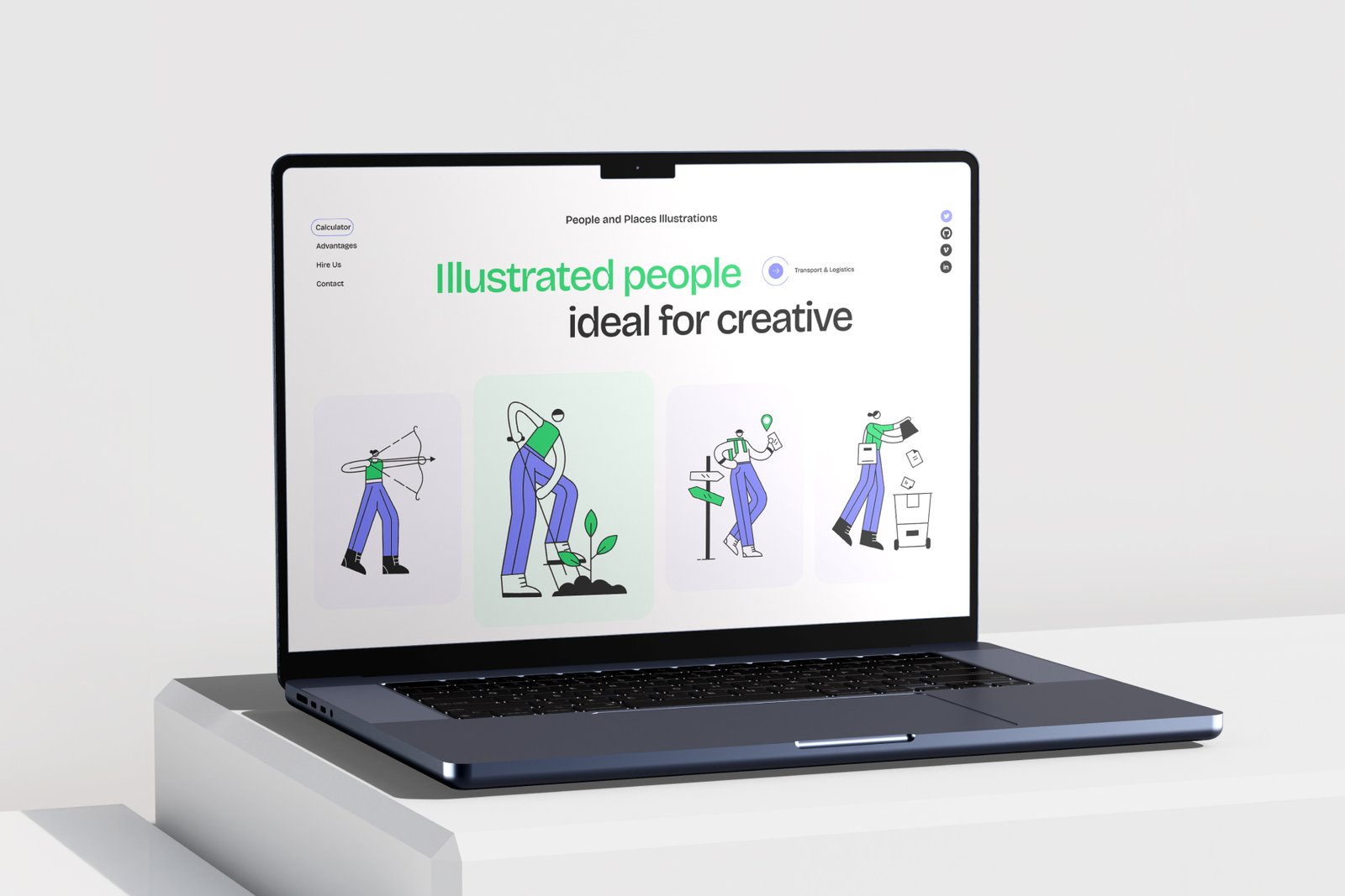 People and Places Illustration Set