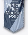 Vertical Flag With Metallic Pole Mockup