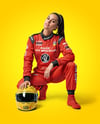 Woman Wearing Full Racing Kit Mockup