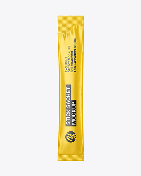 Glossy Stick Sachet Mockup - Packaging mockups