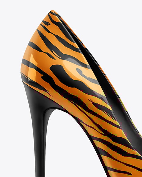 Glossy Stiletto on Shoe Box Mockup