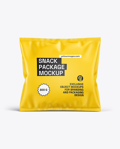 Matte Snack Package Mockup - Flow-Pack Mockups