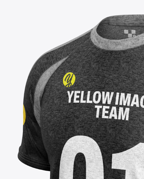 Heather T-Shirt Mockup - Half Side View