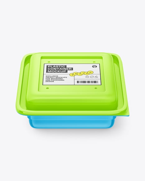 Glossy Plastic Food Container Mockup