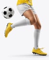 Woman Wearing Soccer Jersey and Shorts Mockup