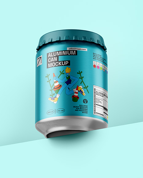 Textured Aluminium Drink Can Mockup