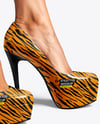 Pair of Stilettos on Woman's Legs Mockup