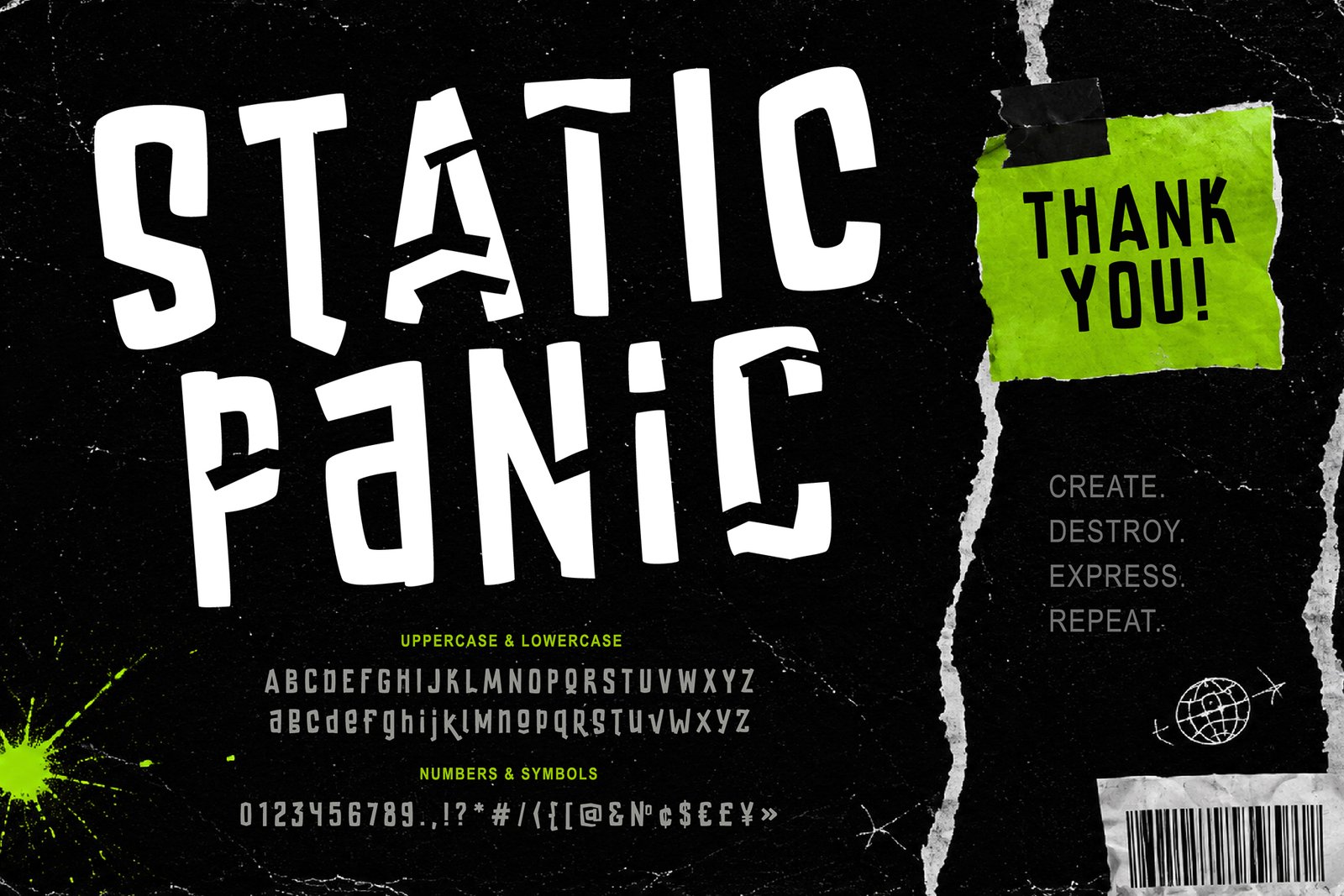 Static Panic – Chaotic Display Font