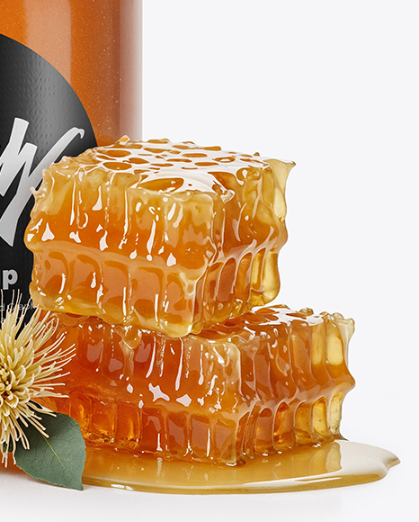 Glass Jar with Eucalyptus Honey Mockup