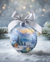 Matte Christmas Ball with Bow Mockup
