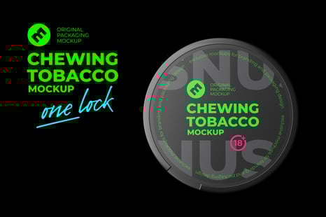 Snus Chewing Tobacco Can Mockup. Top view. With One Lock - Packaging Mockups