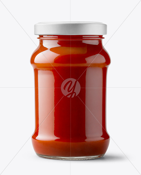 Glass Jar with Tomato Paste Mockup