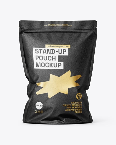 Kraft Paper Stand-Up Pouch Mockup