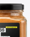 Clear Glass Jar with Cinnamon Powder Mockup