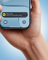 iPhone 17 Air Sky Blue in a Hand Mockup