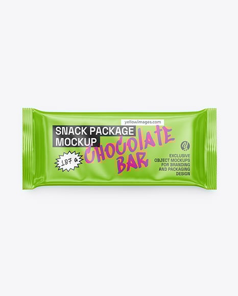 Glossy Snack Package Mockup - Glossy+Bread+Package+Mockup+In+Packaging+Mockups+On+Yellow+Images