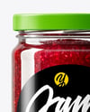 Glass Jar with Cherry Jam Mockup
