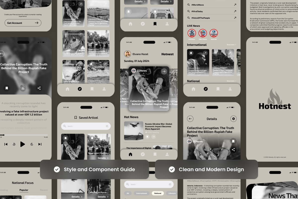Hotnest - News Portal Mobile App Design Template