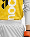 Female Soccer Goalkeeper Wearing Long Sleeve Jersey Mockup