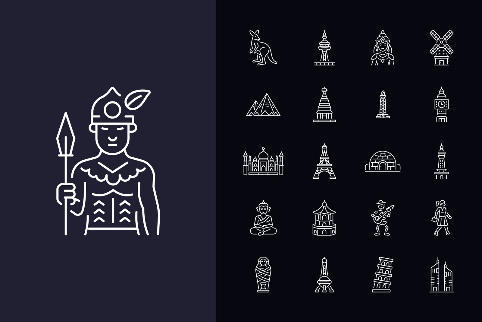 Country Icon Art Set