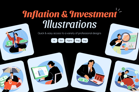 Inflation and Investment Illustration Set - Graphics