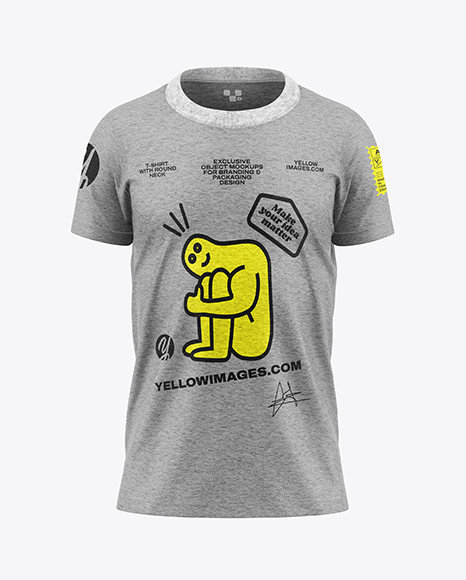 Kids Heather T-Shirt Mockup - Front View