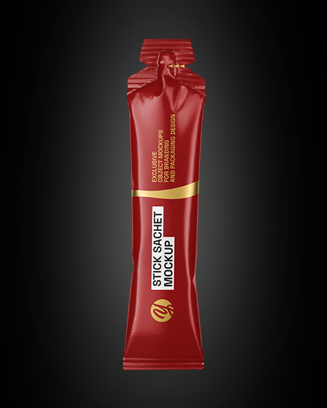Glossy Stick Sachet Mockup - Front View