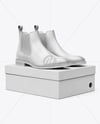 Pair of Chelsea Boots with Shoe Box Mockup
