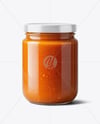 Clear Glass Jar with Lobster Bisque Mockup